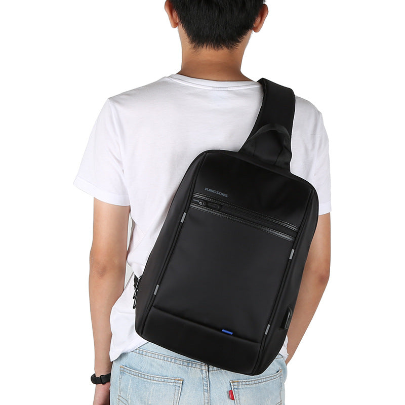 Single Shoulder Waterproof Laptop Backpacks with USB Charge Port
