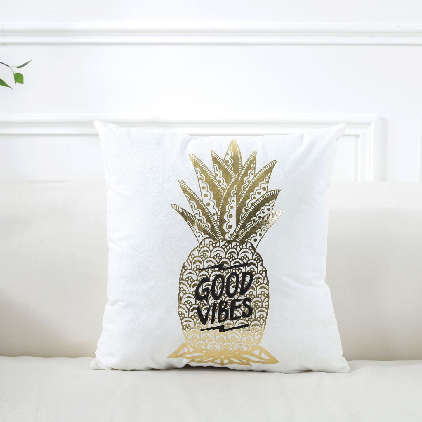 Gold Printed Pillow Cover Case