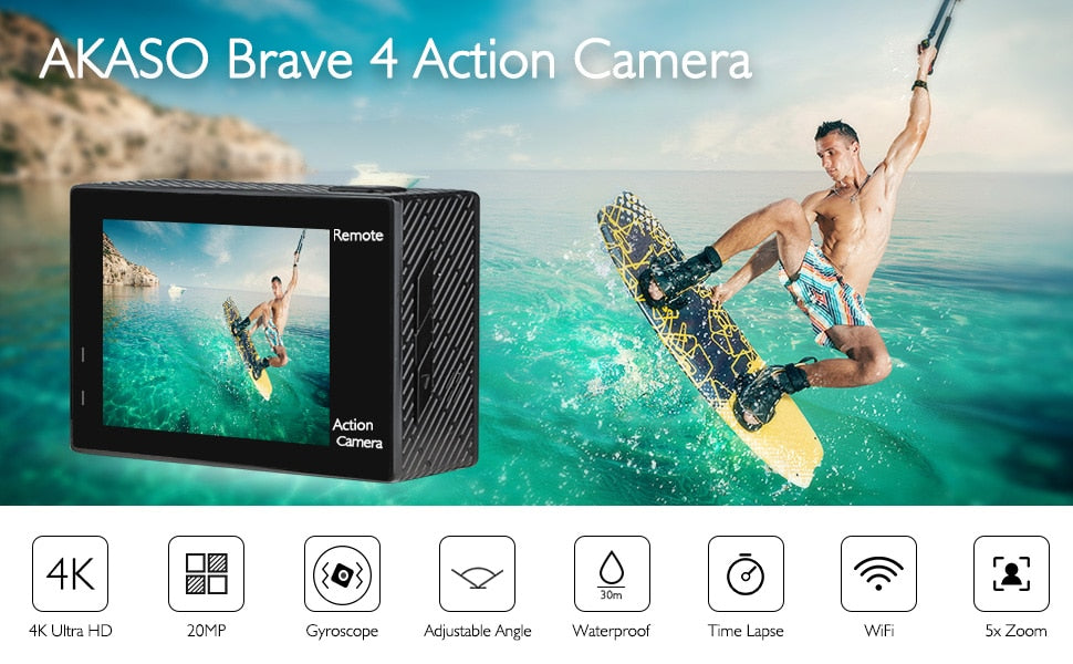 Ultra HD 4K WiFi 2.0" 170D 20MP Waterproof Action camera