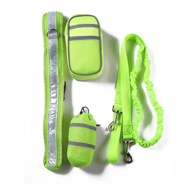 Hands-Free Dog Running Leash With Receiving Bag