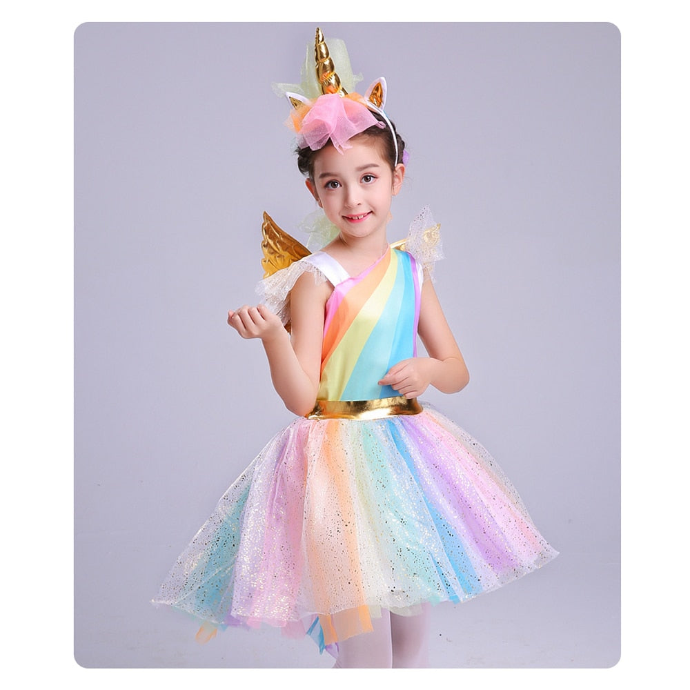Rainbow Unicorn Halloween Christmas Party Dress - Everything all I want