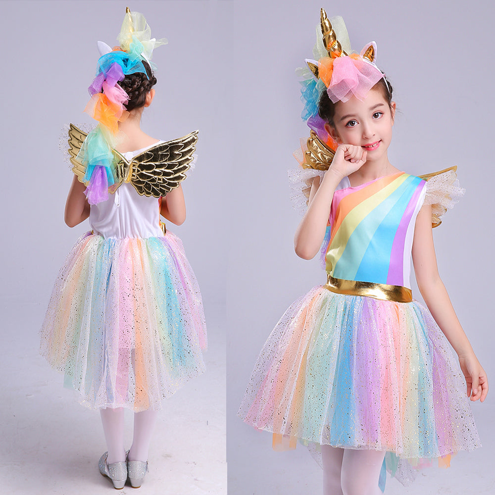 Rainbow Unicorn Halloween Christmas Party Dress - Everything all I want