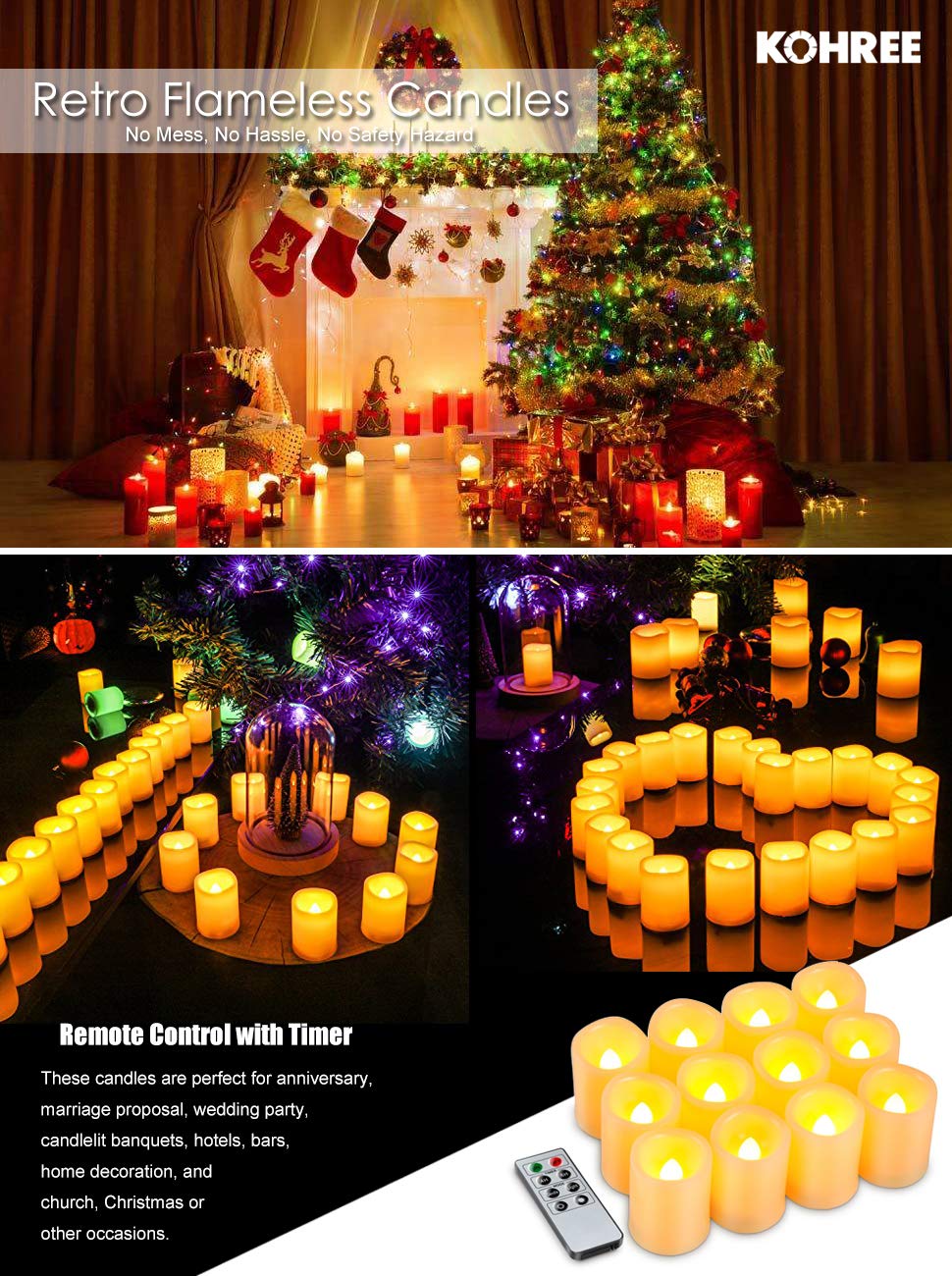 12pcs Led Electric Candle (Lights Remote Control & Timer) - Everything all I want